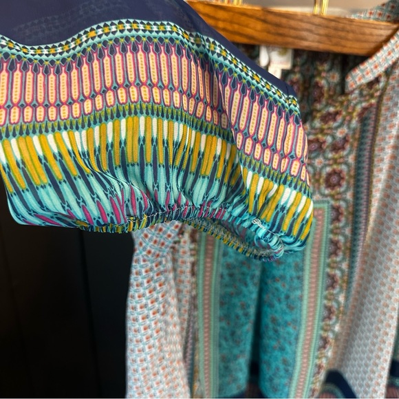 Anthropologie Fig & Flower Blouse Peasant Boho Tunic Top Semi Sheer Size XL - Picture 5 of 13